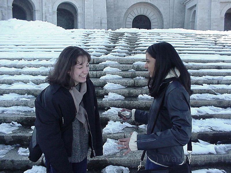 Chantal And Chithra At Francos Tomb.jpg